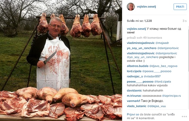 Šešelj šokira svojim Instagram profilom: "U klanju nema boljeg od mene"