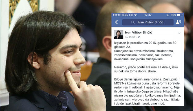 Sinčić "nikad više razočaran": Bilo je sjajnih amandmana, zastupnici MOST-a redom su ih odbijali