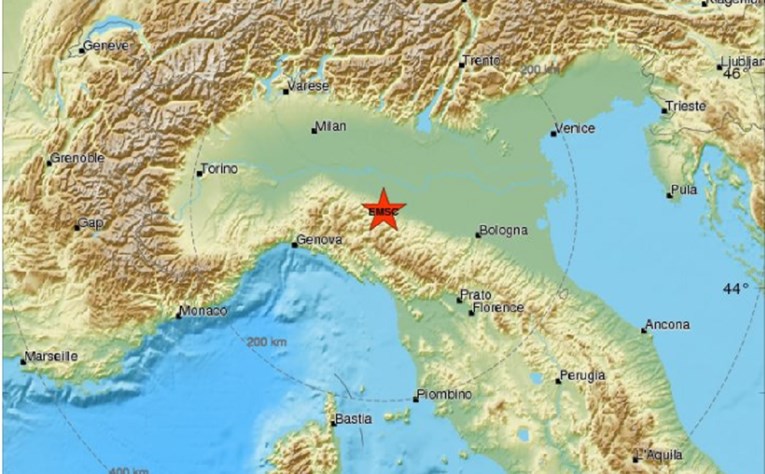 Potres jačine 4.7 po Richteru zatresao sjever Italije