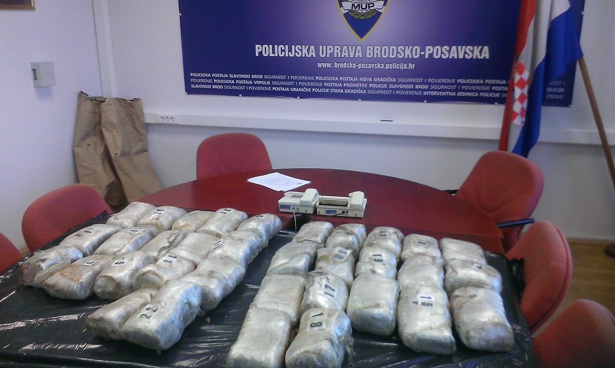 Marihuana zaplijenjena od dvojice Crnogoraca u Slavonskom Brodu trebala doći do zapadne Europe