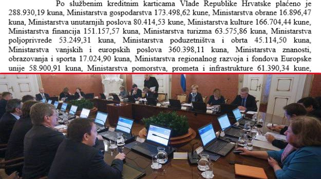 Evo koliko ministri u Vladi troše na službene kartice, reprezentaciju i reklamiranje
