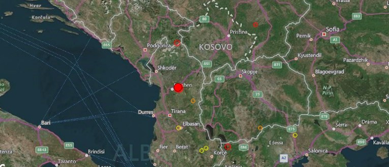 Potres jačine 5.0 po Richteru pogodio Albaniju