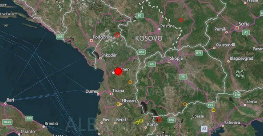 Potres jačine 5.0 po Richteru pogodio Albaniju