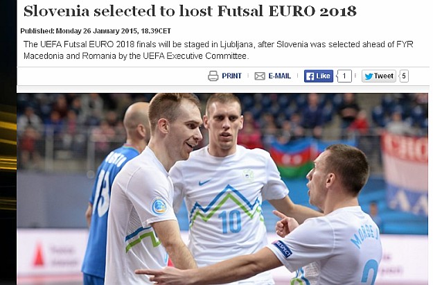 Nakon Hrvatske i Srbije, Futsal Euro dodijeljen i Sloveniji