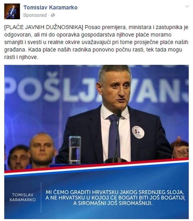 Morate vidjeti kakav je oglas neradnik Karamarko platio