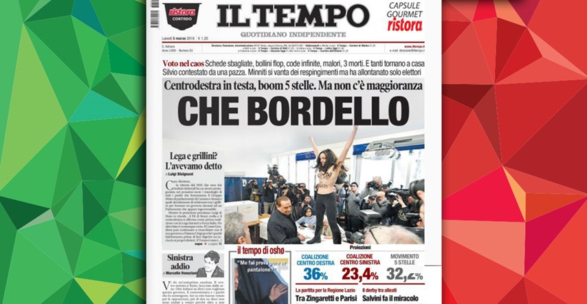 FOTO Naslovnica Il Tempa govori sve o talijanskim izborima
