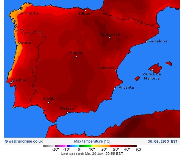 Esktremna vrućina u Španjolskoj i Portugalu: U Cordobi  izmjereno 43,7 stupnjeva