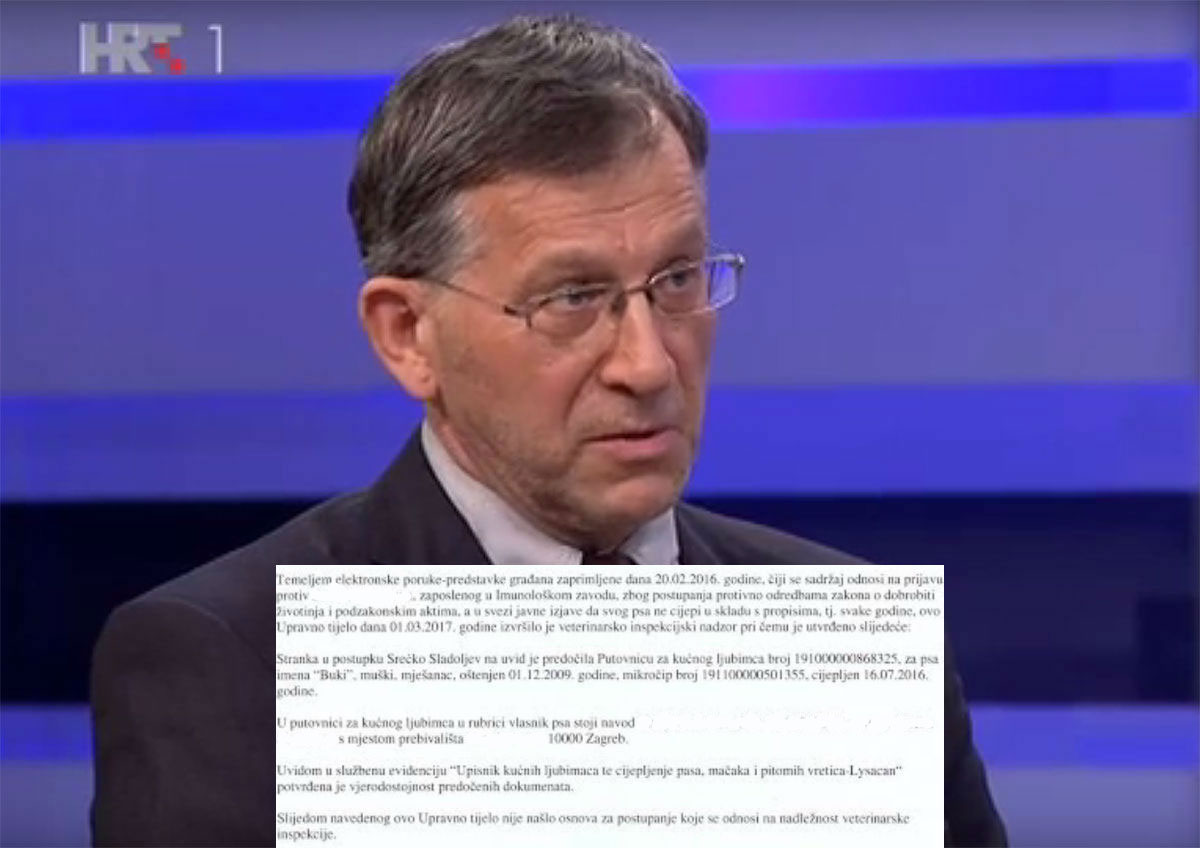 Srećko Sladoljev uhvaćen u laži: Rekao da ne bi cijepio ni svog psa, dokument ga razotkrio