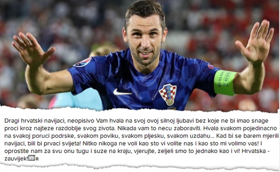 Srna poslao poruku navijačima: Nitko nikoga ne voli kao što mi volimo vas