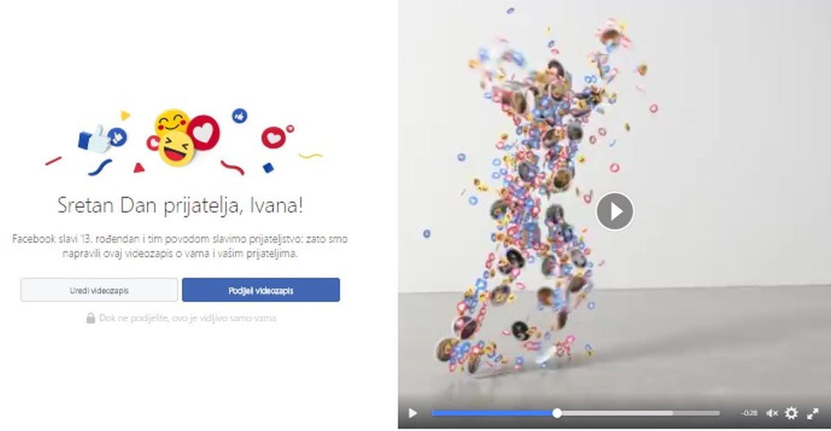 Jeste li već dobili svoj video s prijateljima na Facebooku?