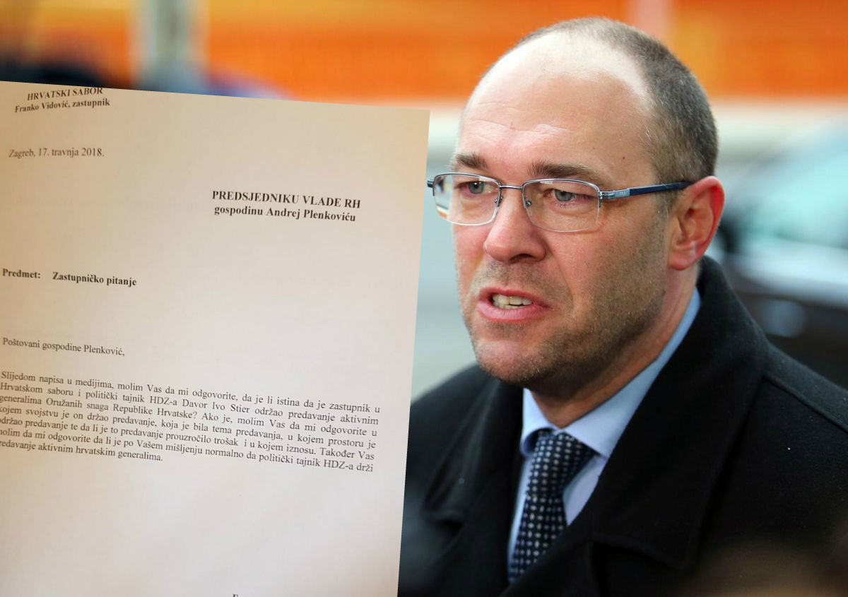 SDP-ovci traže od Plenkovića da objasni zašto je Stier držao predavanje generalima