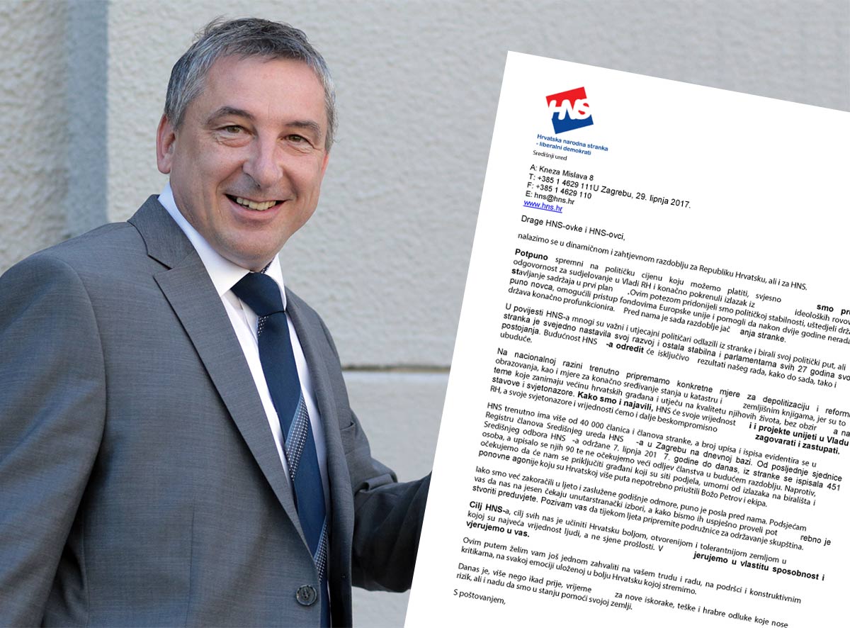 ŠTROMAR POSLAO PISMO HNS-OVCIMA "Spremni smo na političku cijenu koju možemo platiti"