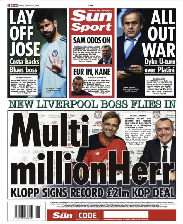 Svjetske naslovnice: Klopp - MultimillionHerr