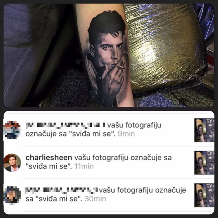 FOTO Splićanka tetovažom oduševila Charlieja Sheena: "Lajkao ju je nakon samo 11 minuta"