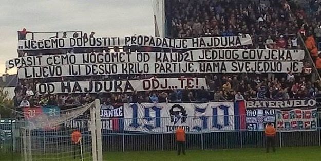 Torcida poručila HDZ-u i SDP-u: "Od Hajduka odjebite!"