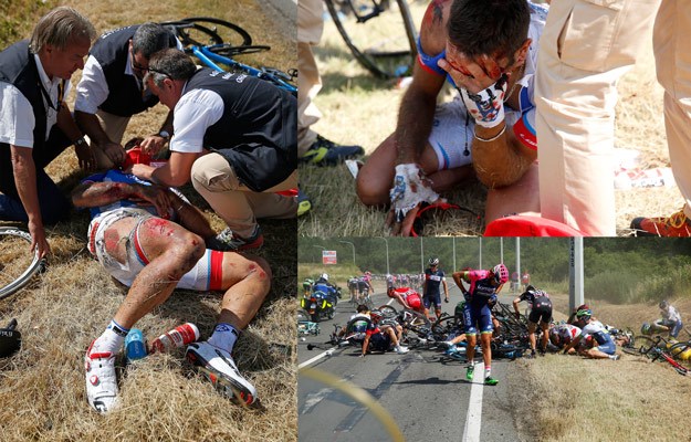 Veliki sudar na Tour de Franceu: Krv, razbijene glave, slomljeni kralješci...