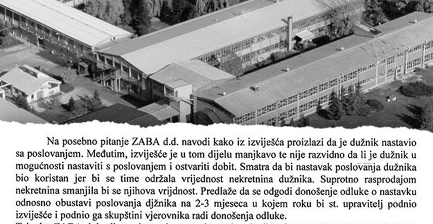 Zagrebačka banka o TOZ-u: Neka nastave proizvodnju, nismo za prodaju imovine