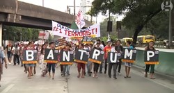 VIDEO Prosvjednici protiv Trumpa u Manili rastjerani vodenim topovima: "Zabranite terorista broj 1"