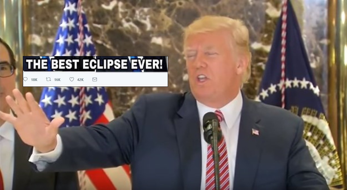 Trump se opet sramoti na Twitteru: Ovo je najbolja pomrčina ikad