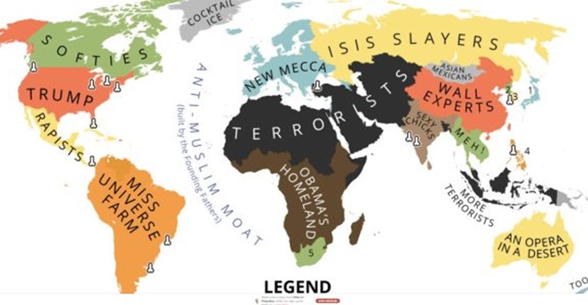 Ovo je karta svijeta kako ga vidi Donald Trump
