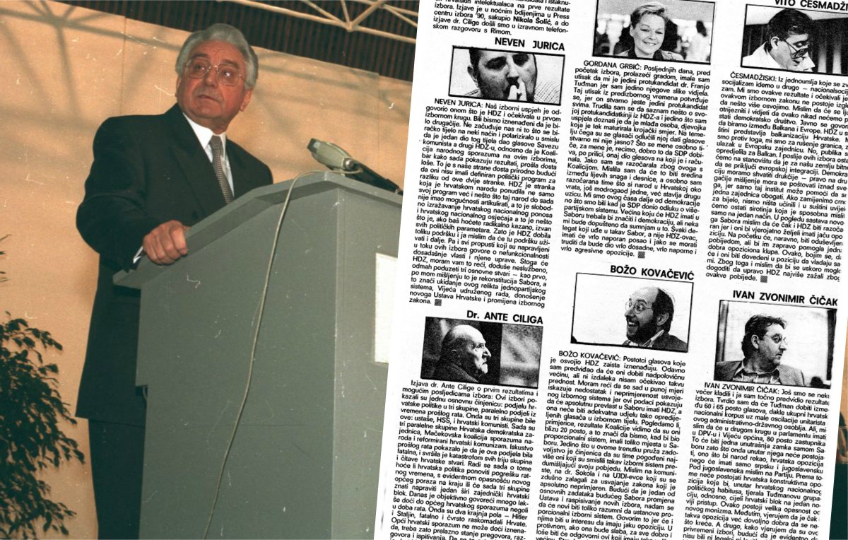 22. 4. 1990. godine održani su prvi izbori. HDZ je uvjerljivo pobijedio, a ovako se tada pisalo o tome