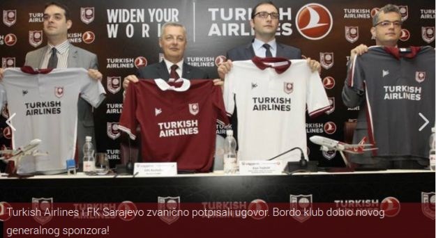 Nakon Barcelone i Manchestera Turkish Airlines sponzorira i FK Sarajevo