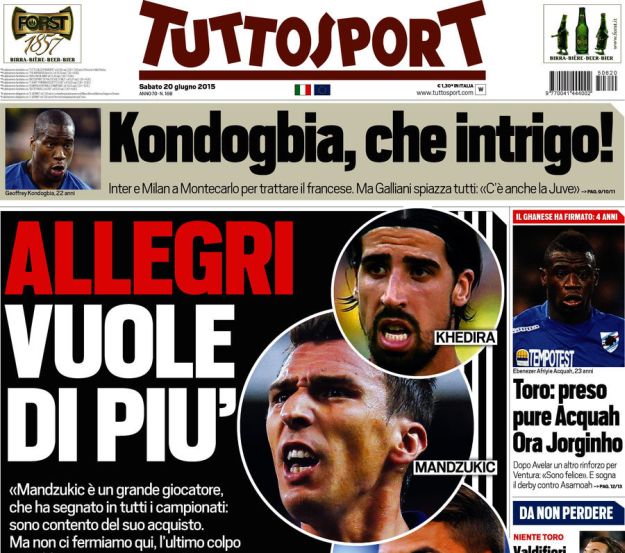 Svjetske naslovnice: Allegri želi više, s Mandžukićem