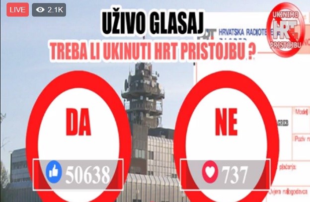 50.000 Hrvata na Fejsu glasalo za ukidanje pristojbe HRT-u