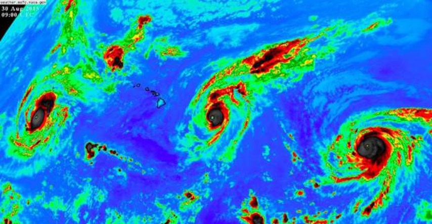 Prvi put u povijesti mjerenja tri velika uragana istovremeno haraju Pacifikom