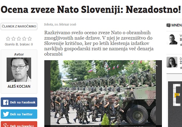 NATO uništio Sloveniju u izvješću: Negativna ocjena za vojsku i njezinu modernizaciju
