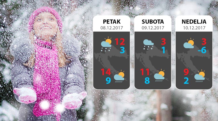 Sutra temperatura pada za 10 stupnjeva, u Zagrebu moguće par centimetara snijega