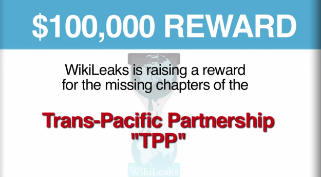 Wikileaks će ponuditi 100.000 dolara za neobjavljene detalje transpacifičkog sporazuma