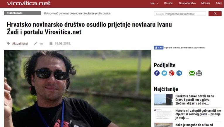 HND osudio prijetnje lokalnih moćnika novinaru Ivanu Žadi