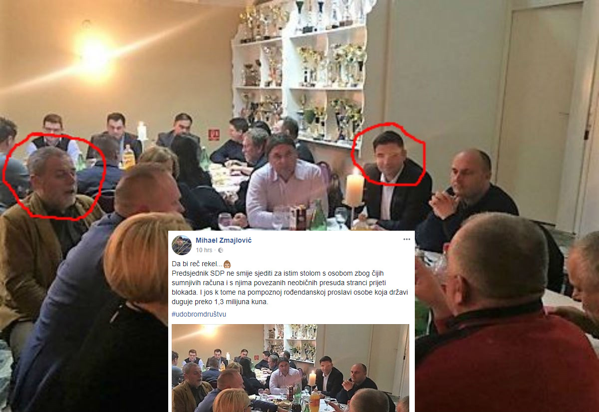 SDP-ovac o fotki Bandića i Bernardića: Predsjednik SDP-a ne smije sjediti za istim stolom s osobom koja državi duguje milijune