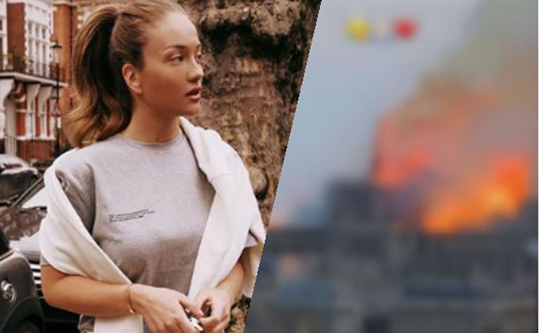 Izabel Kovačić javila se iz Pariza fotkom zapaljenog Notre-Damea