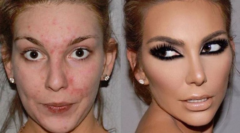 Cure dijele fotke lica prije i poslije šminkanja, neke je jako teško prepoznati