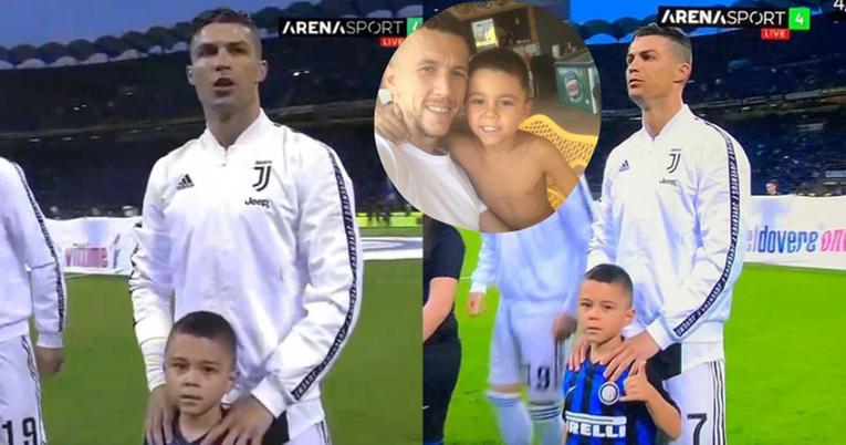 VIDEO Perišićev sin izašao na teren s Ronaldom i podsjetio na Ronaldinha
