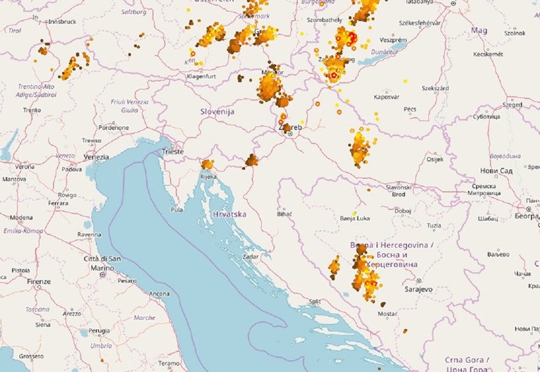 Stiže promjena vremena: Oluja u Sloveniji i Austriji, sijeva i nad Daruvarom