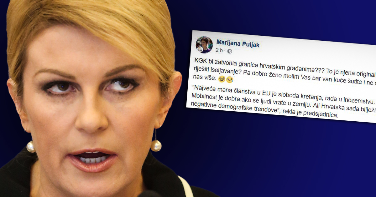 Puljak nakon Kolindine izjave o slobodi kretanja u EU: "Šutite i ne sramotite nas više"