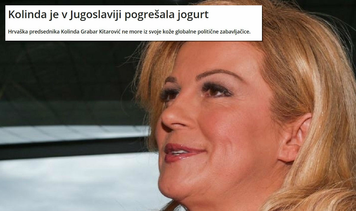 I Slovenci se smiju Kolindi: Ona je zabavljačica