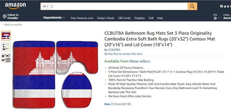 Kambodža poručila Amazonu: Prestanite prodavati WC navlake s našom zastavom