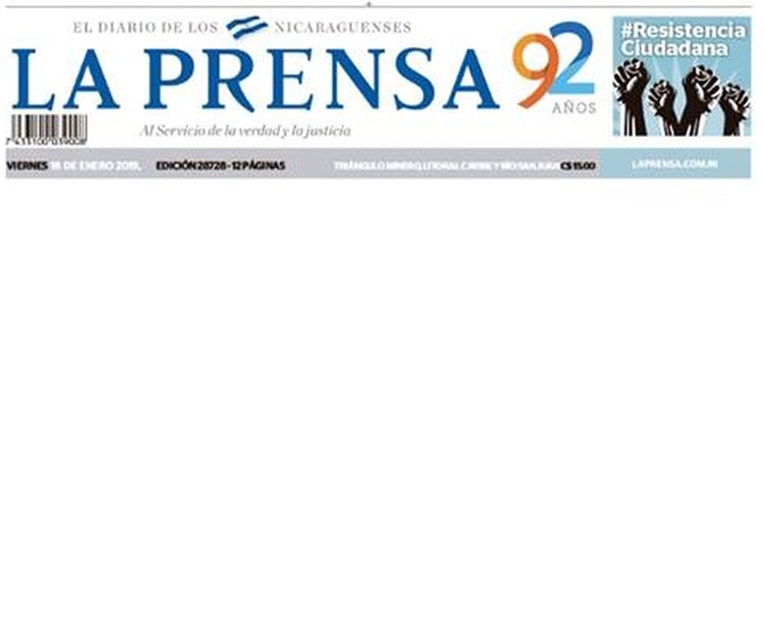 Novine u Nikaragvi objavile praznu naslovnicu jer je vlada zabranila uvoz tinte