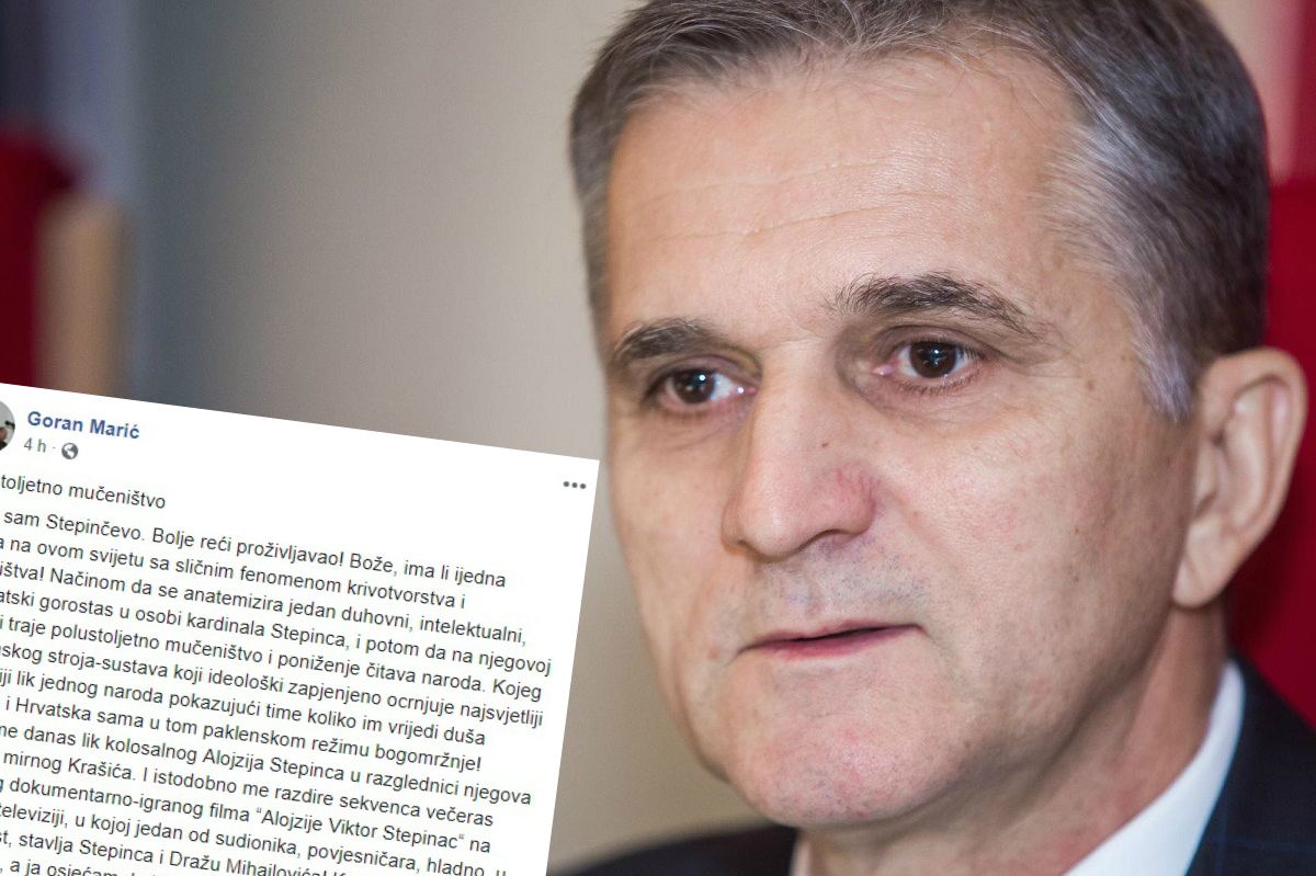 Teško je opisati što je ministar Marić napisao o Stepincu, zbog njega ne spava