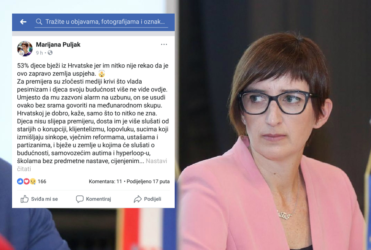 Marijana Puljak: Plenkoviću, mladi bježe zbog tebe i HDZ-a koji je popljačkao Hrvatsku