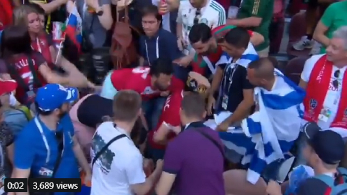 Navijači Maroka na stadionu u Moskvi trgali zastavu Izraela
