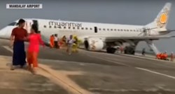 Pilot putničkog aviona u Mjanmaru sletio bez prednjih kotača, pogledajte snimku