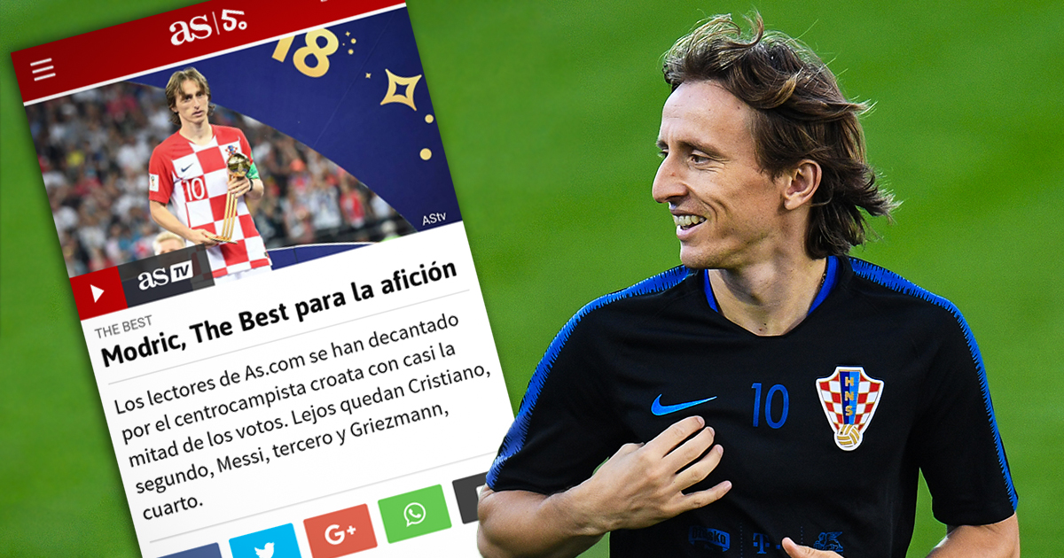 Za čitatelje Asa Modrić najbolji na svijetu: Pregazio konkurenciju