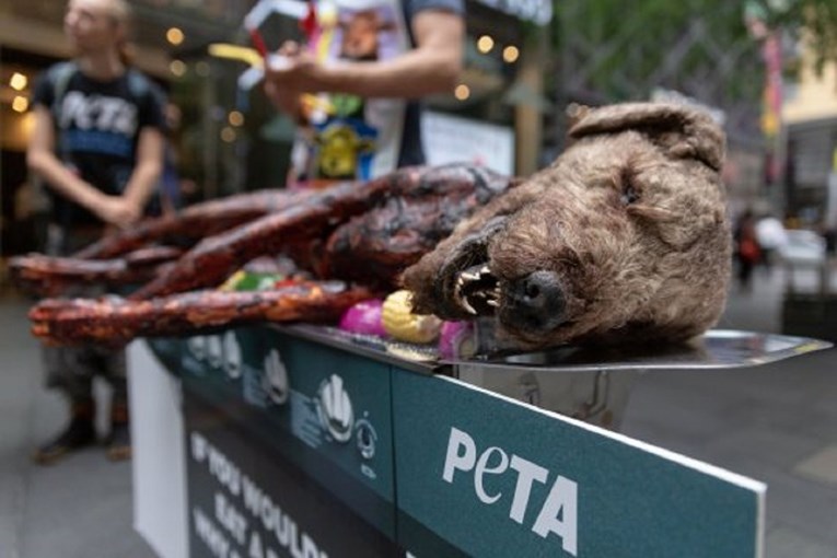 Vegani "roštiljali" psa na ulici kako bi natjerali ljude da se ostave mesa