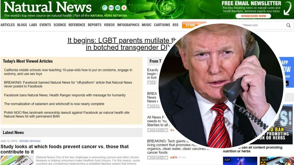 Natural News zabranjen na Facebooku, osnivač sajta bijesan: Trump, šalji vojsku