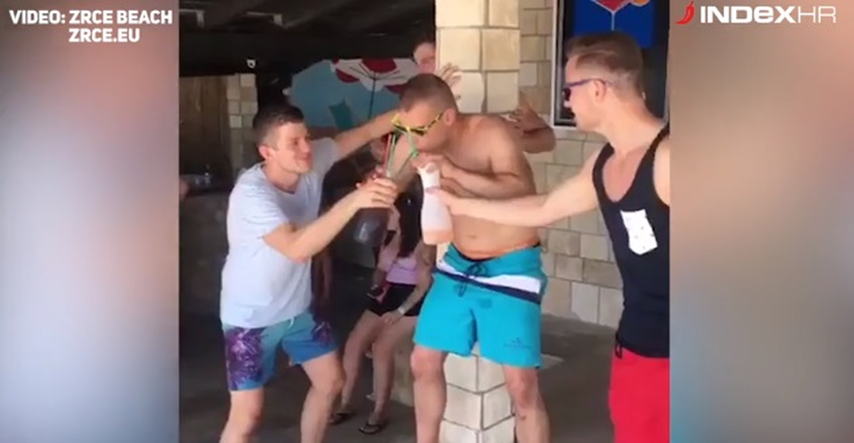 VIDEO Tip na Zrću odjednom pio dva koktela od litre pa se zabio u stup